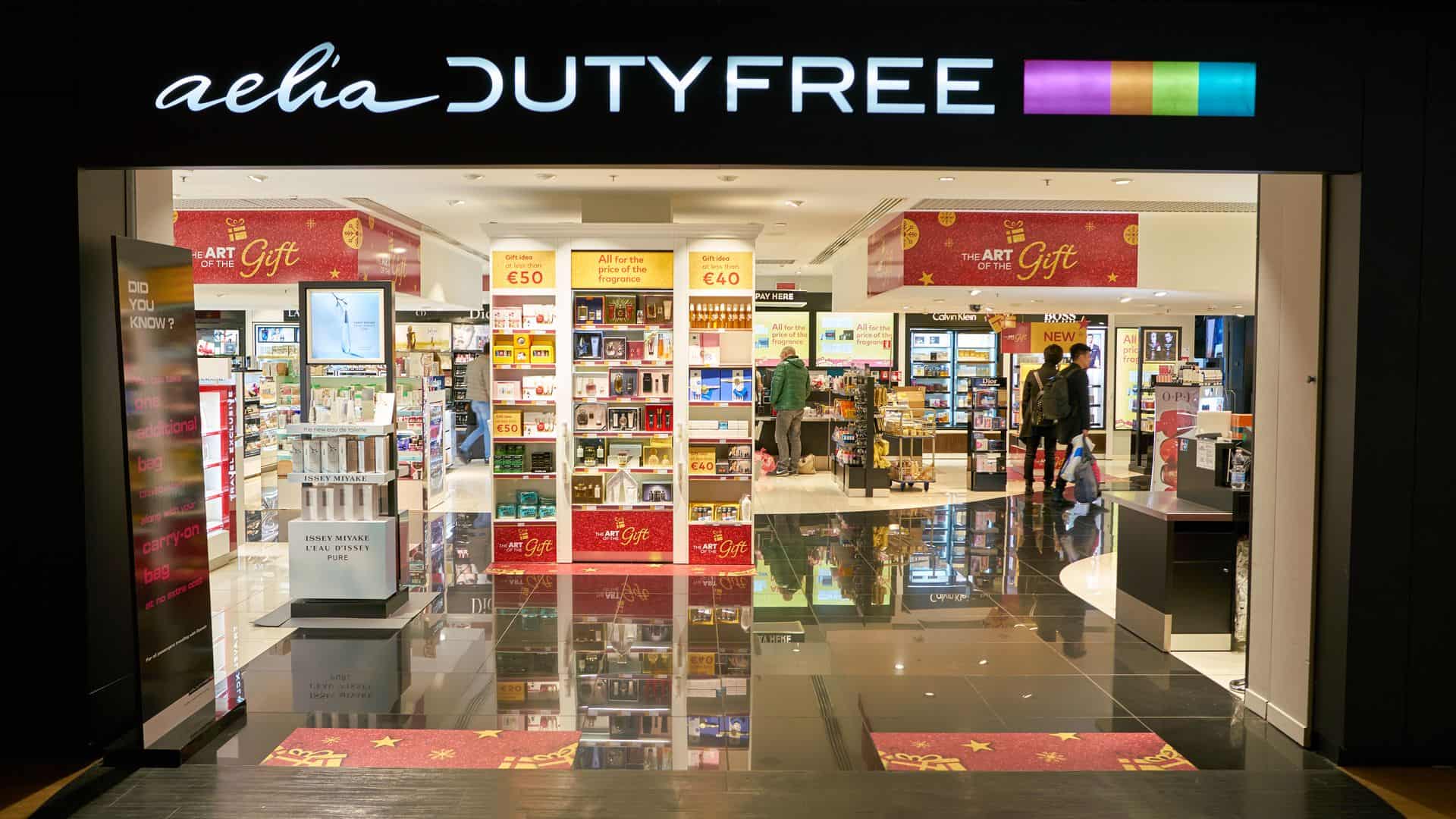 Aelia Duty Free shop inside the airport.