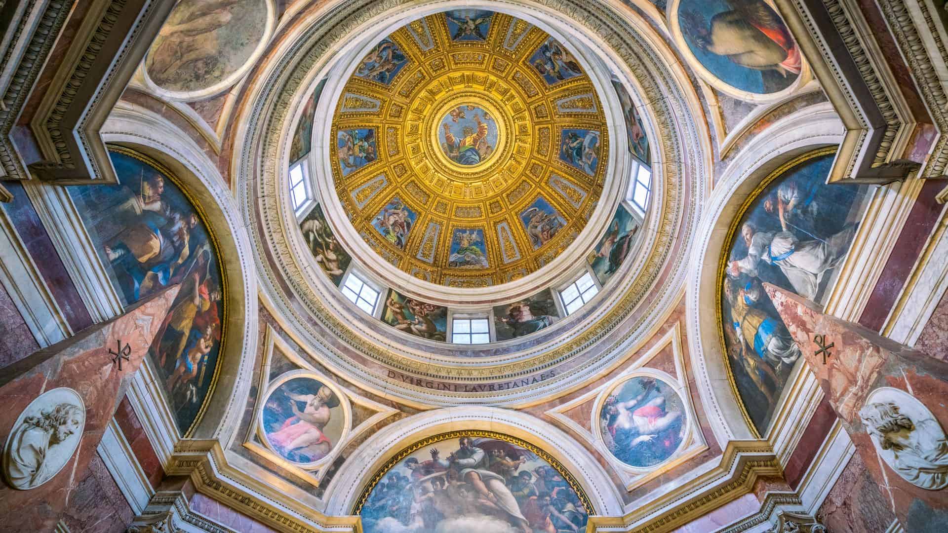 The beautiful Cappella Chigi designed by Raffaello, in the Basilica of Santa Maria del Popolo in Rome