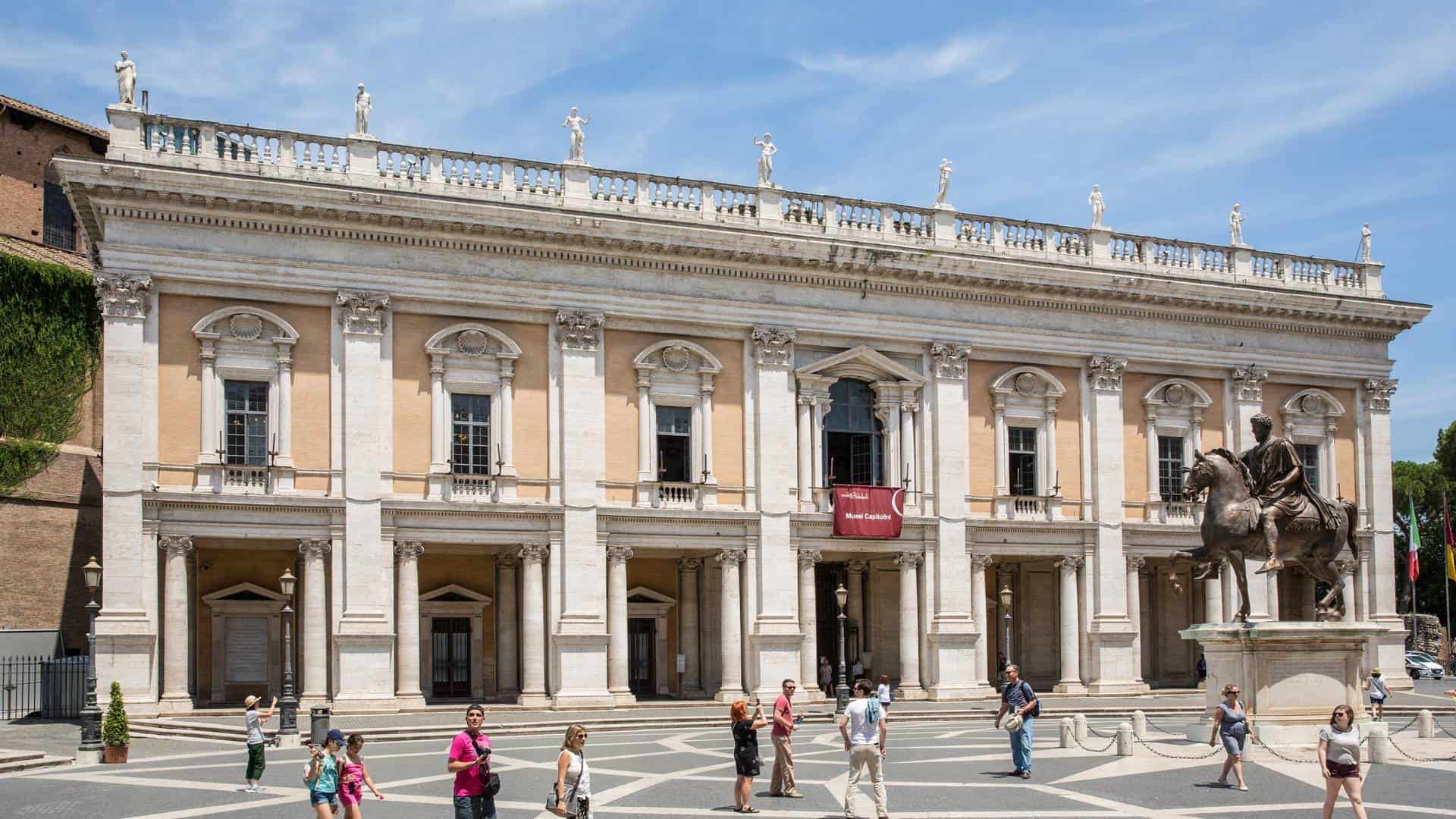 Front-view of the Capitoline Museums in Rome