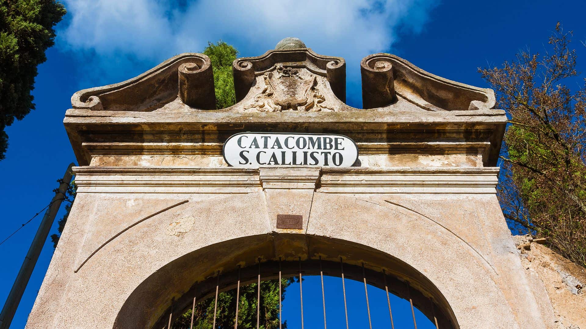 Entrance to the Catacombs of Saint Callixtus in Rome.