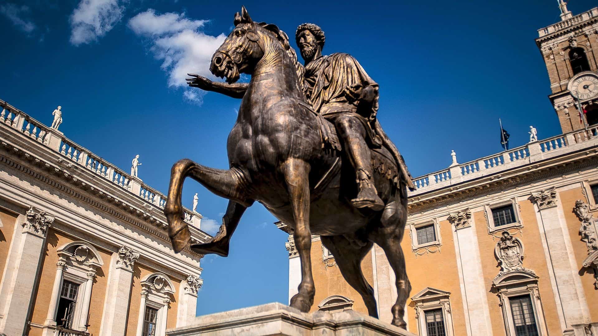 Equestrian statue of Marcus Aurelius at the Capitoline Museums