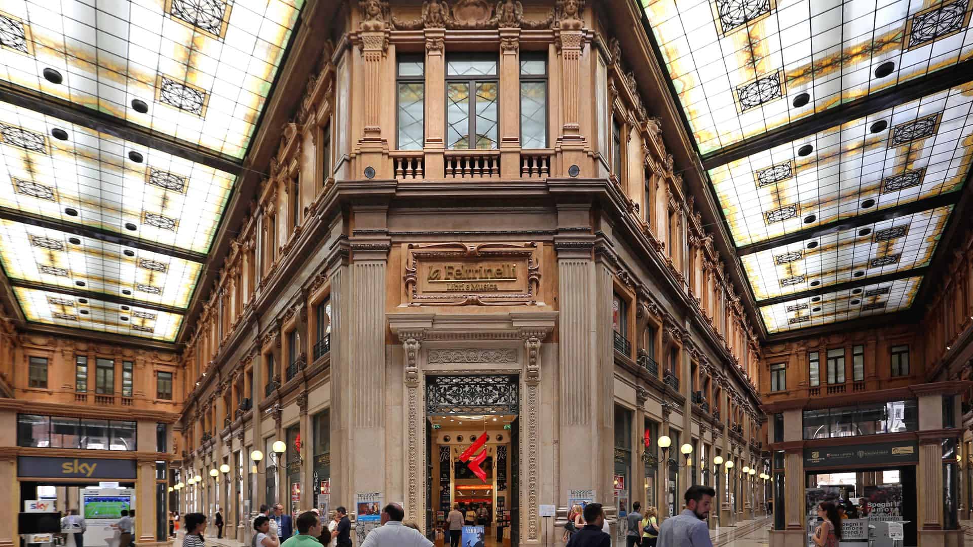 The Art Nouveau shopping arcade known as Galleria Alberto Sordi.