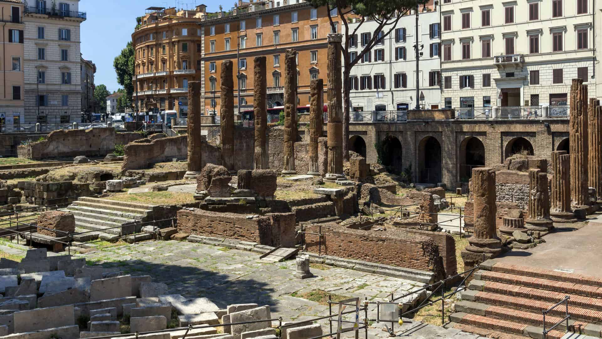 A view of the ruins in Largo di Torre Argentina