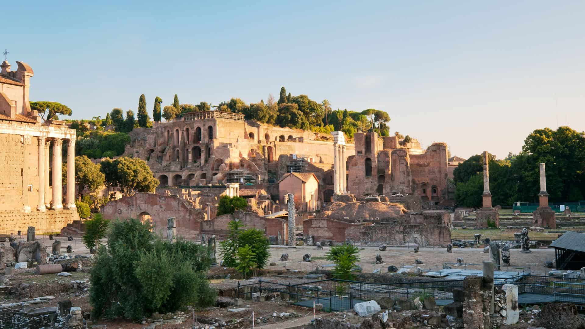 View of Palatine Hill in Rome