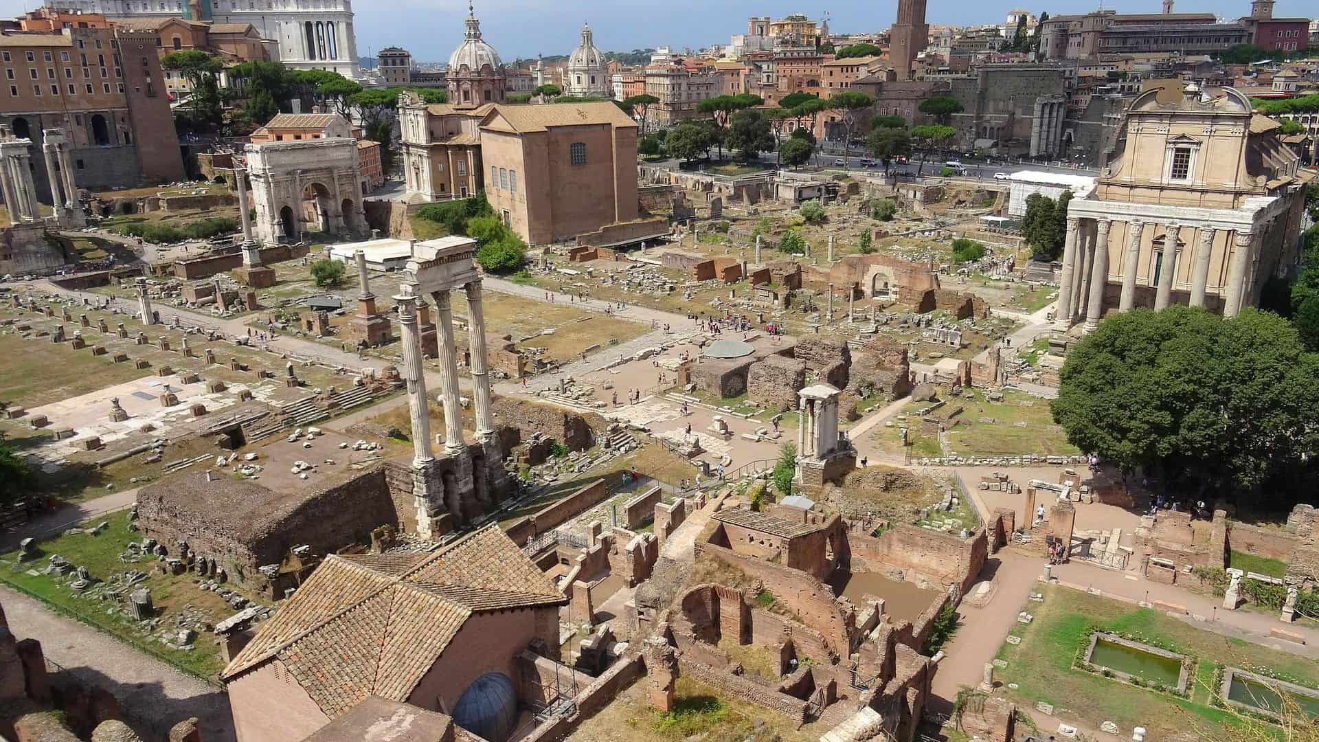 Aerial view of the Roman Forum