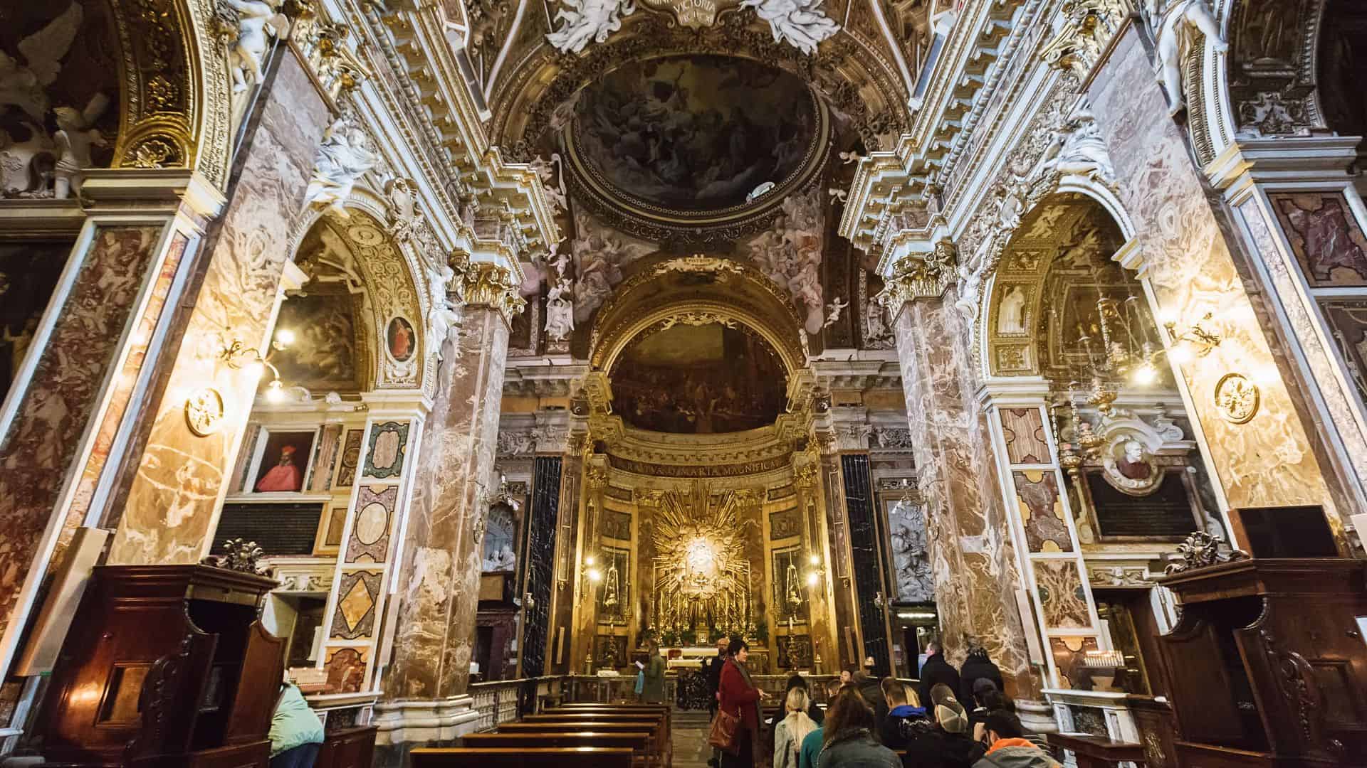 Interior of the church of Saint Mary of Victory (Santa Maria della Vittoria)