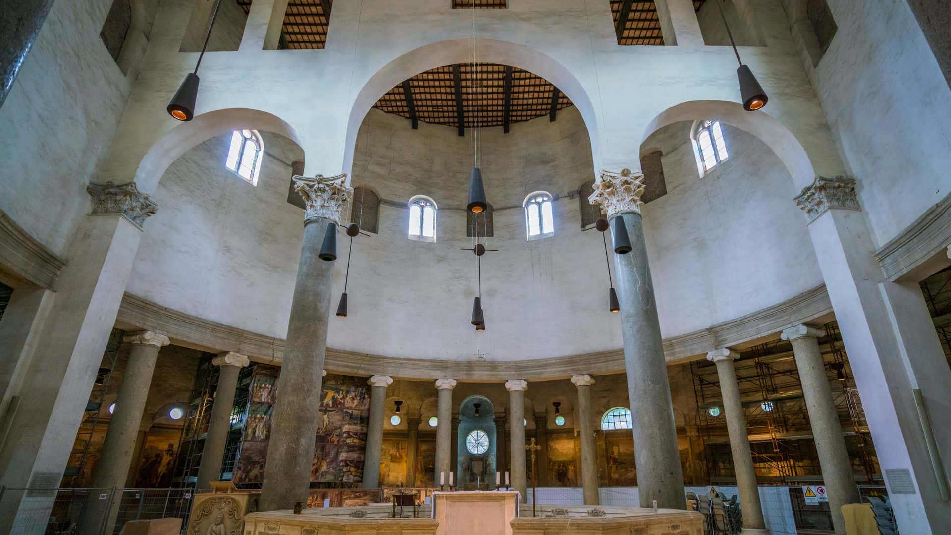 The interior of Santo Stefano Rotondo church.