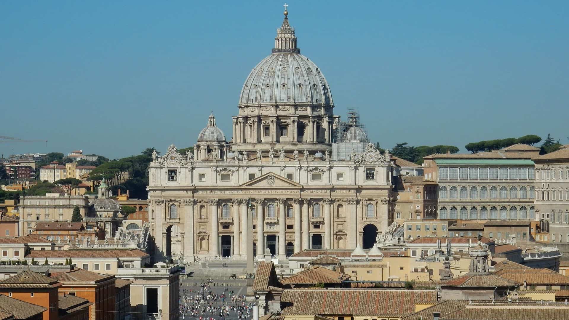 Shot of St Peters Basilica from distance