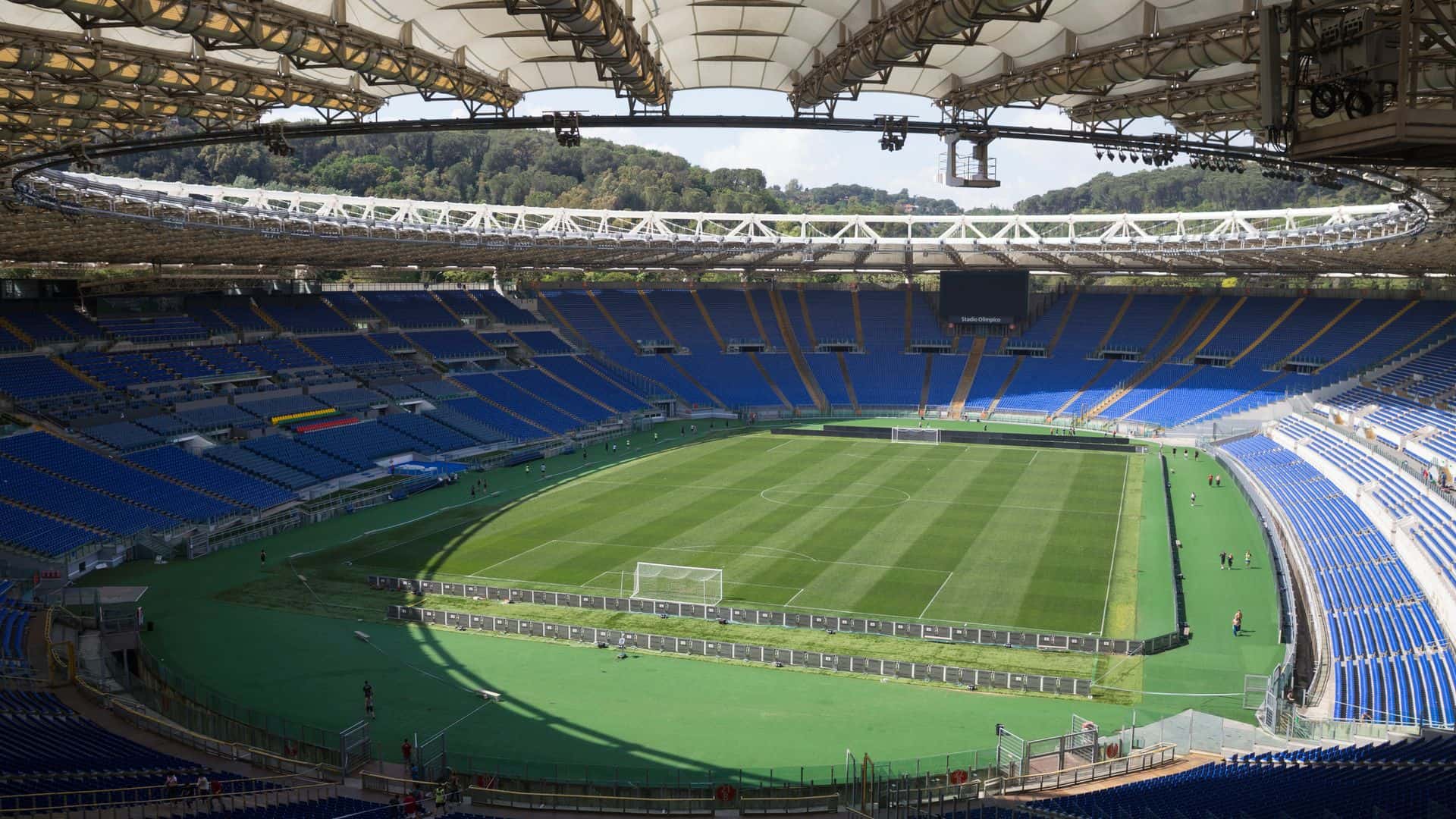 The interior of the Olympic Stadium in Rome.