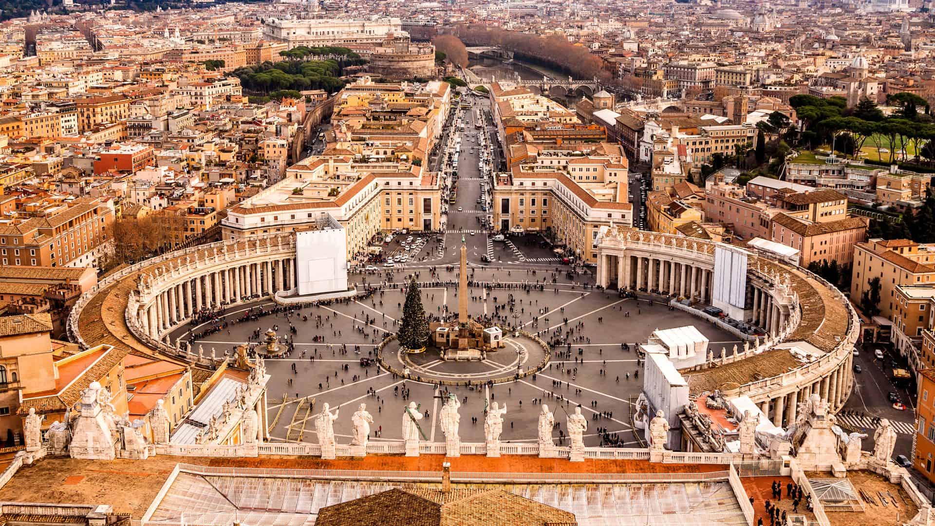A view of Vatican City from above.