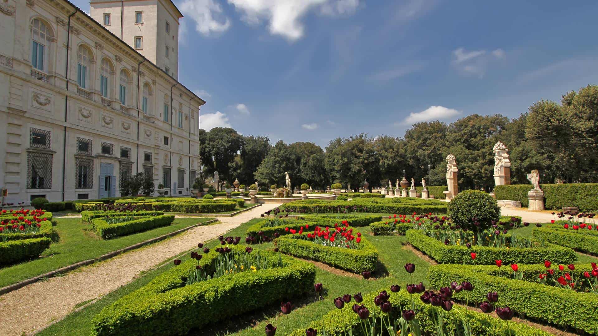 View of Villa Borghese and its garden